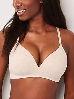 Ambrielle Wireless Oatmeal Color Soft Jersey Women's 40C Racerback Bra Wire Free